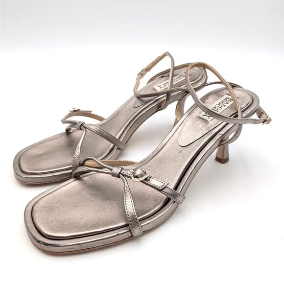 Badgley Mischka Brynna Metallic Strappy Sandals Light Bronze Size US9.5 EU40 - Picture 1 of 11